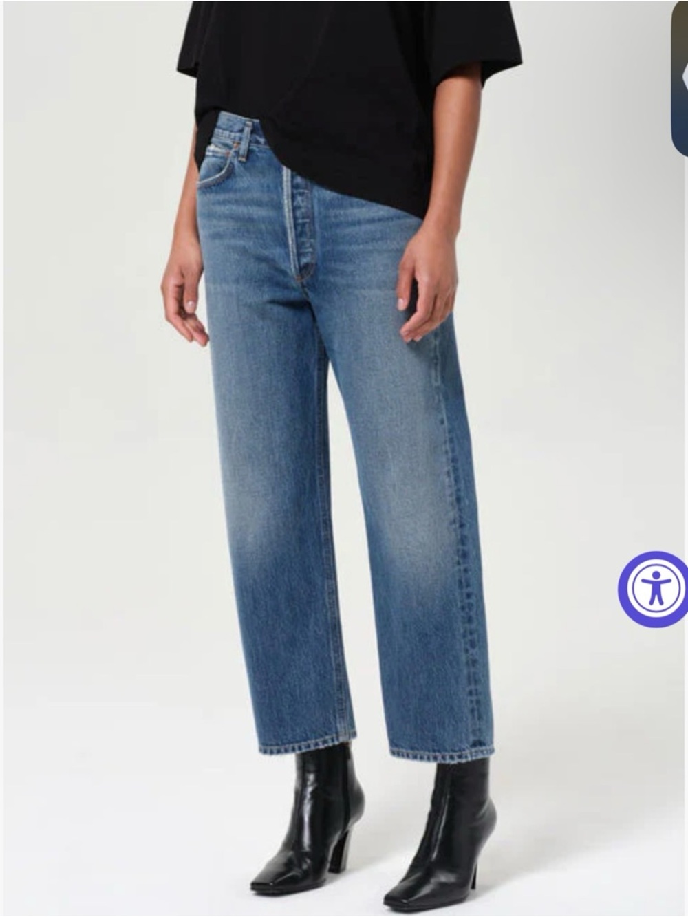 Agolde Straight Leg Jeans in Medium Blue